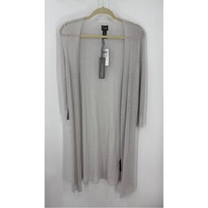 Chico’s traveler collection metallic beige shimmer duster cardigan jacket S NWT